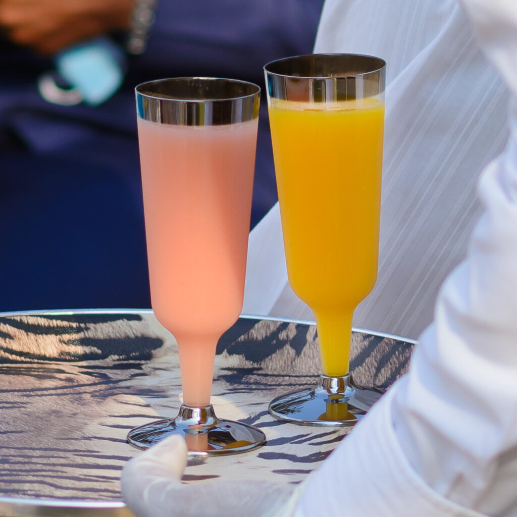 Professional waitstaff serving guests